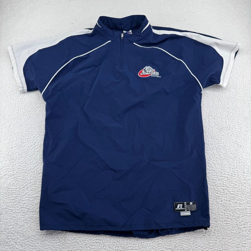 Russell Athletic Samford Bulldogs Football 1/4 Zip Mens Medium Blue Team Issue